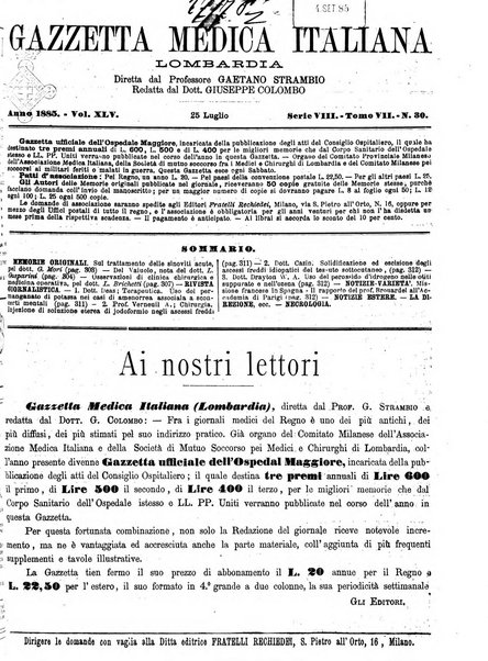 Gazzetta medica italiana Lombardia