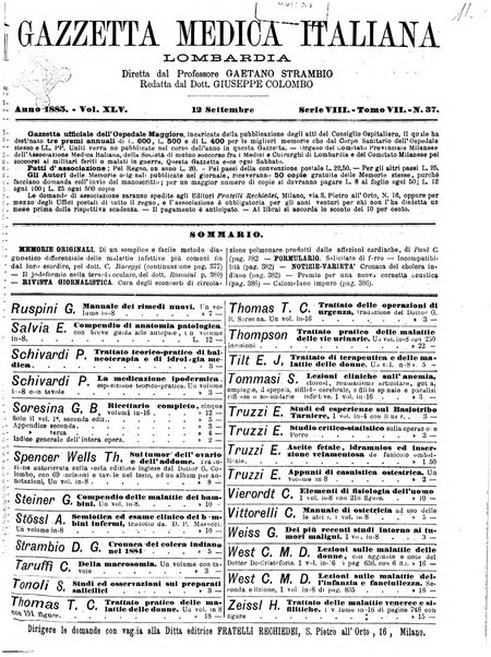 Gazzetta medica italiana Lombardia