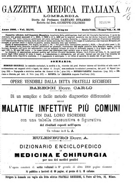 Gazzetta medica italiana Lombardia