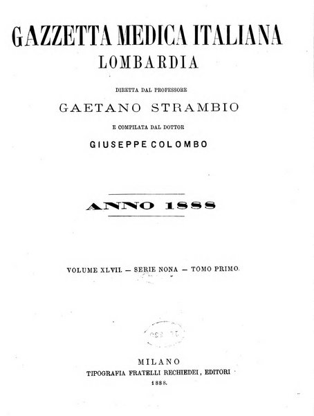 Gazzetta medica italiana Lombardia