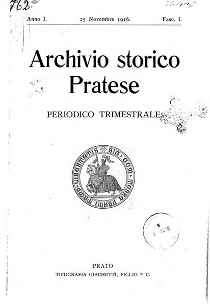 Archivio storico pratese periodico trimestrale