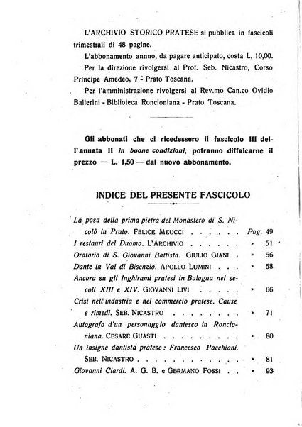 Archivio storico pratese periodico trimestrale