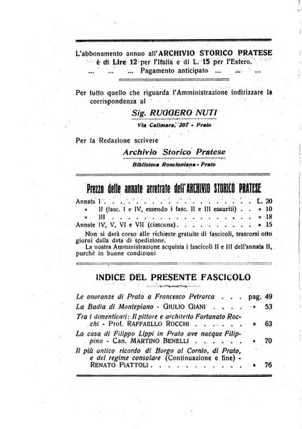 Archivio storico pratese periodico trimestrale