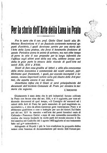 Archivio storico pratese periodico trimestrale