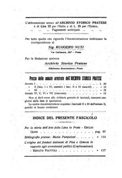 Archivio storico pratese periodico trimestrale