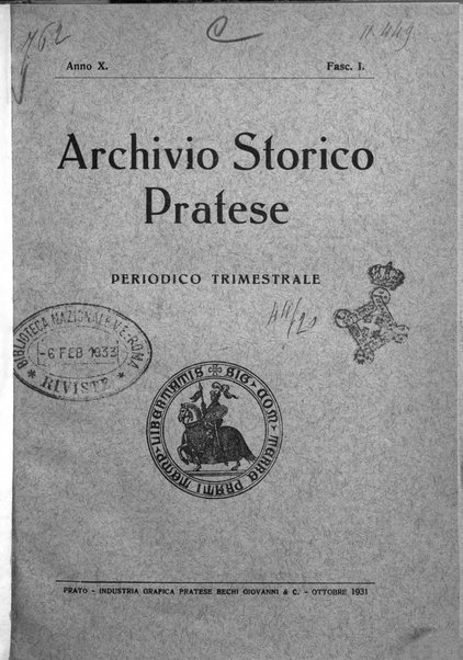 Archivio storico pratese periodico trimestrale