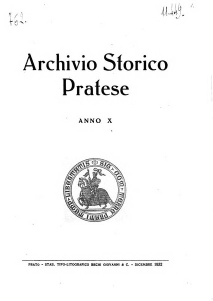 Archivio storico pratese periodico trimestrale