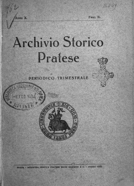 Archivio storico pratese periodico trimestrale