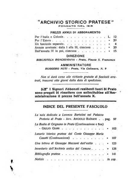 Archivio storico pratese periodico trimestrale