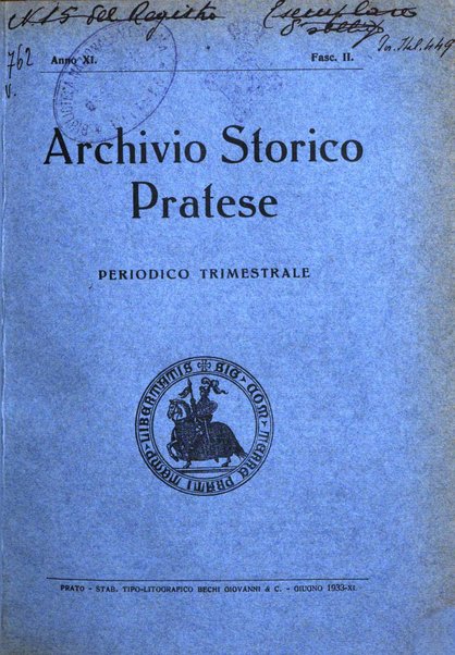 Archivio storico pratese periodico trimestrale