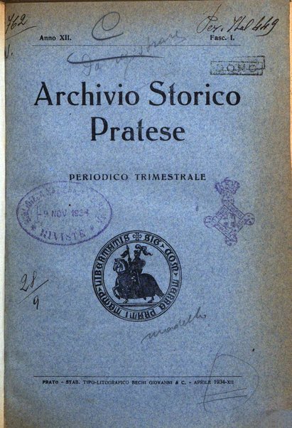 Archivio storico pratese periodico trimestrale