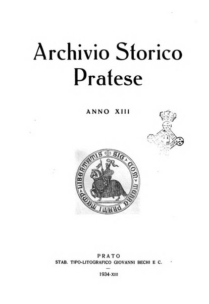 Archivio storico pratese periodico trimestrale