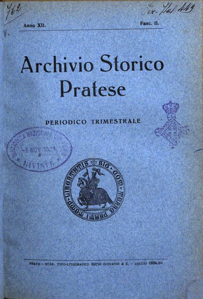 Archivio storico pratese periodico trimestrale