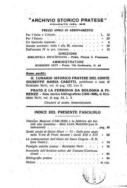 Archivio storico pratese periodico trimestrale