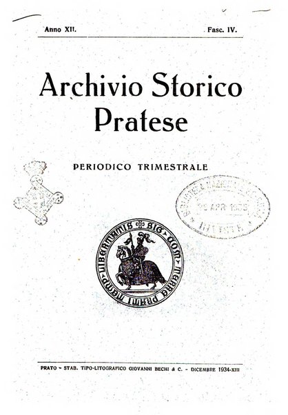 Archivio storico pratese periodico trimestrale