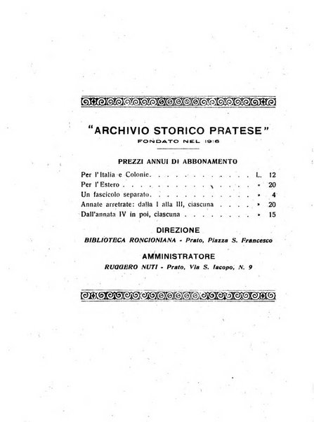 Archivio storico pratese periodico trimestrale