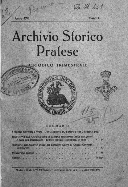 Archivio storico pratese periodico trimestrale