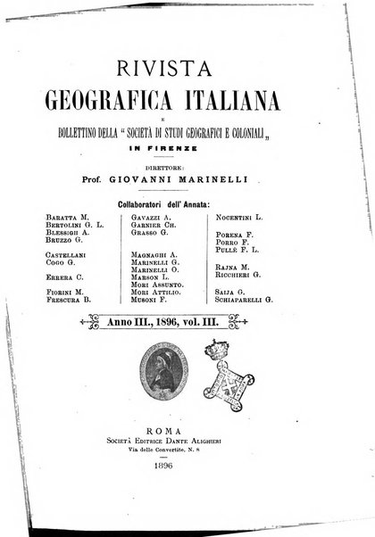 Rivista geografica italiana e Bollettino della Societa di studi geografici e coloniali in Firenze