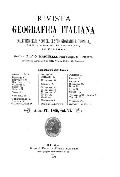 Rivista geografica italiana e Bollettino della Societa di studi geografici e coloniali in Firenze