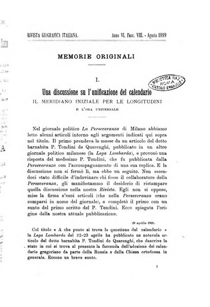 Rivista geografica italiana e Bollettino della Societa di studi geografici e coloniali in Firenze