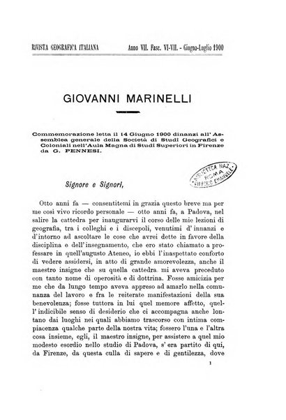 Rivista geografica italiana e Bollettino della Societa di studi geografici e coloniali in Firenze