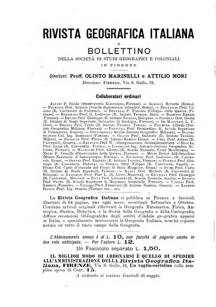 Rivista geografica italiana e Bollettino della Societa di studi geografici e coloniali in Firenze