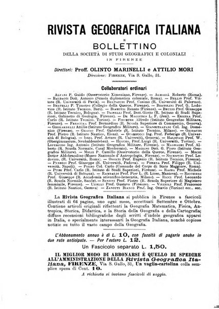 Rivista geografica italiana e Bollettino della Societa di studi geografici e coloniali in Firenze