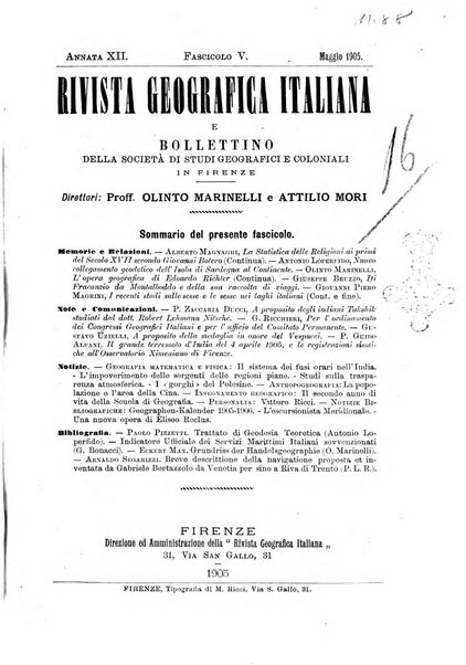 Rivista geografica italiana e Bollettino della Societa di studi geografici e coloniali in Firenze