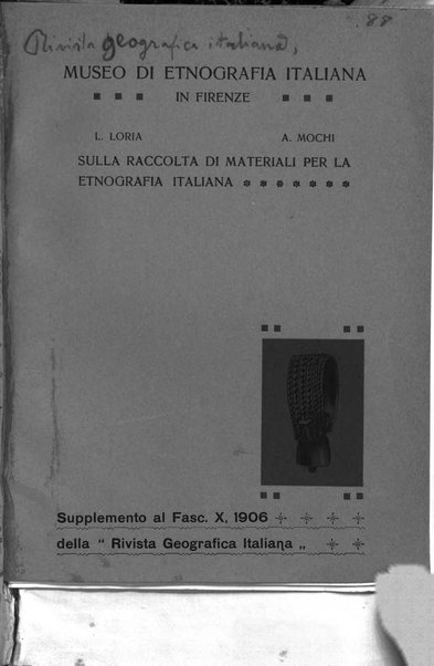 Rivista geografica italiana e Bollettino della Societa di studi geografici e coloniali in Firenze