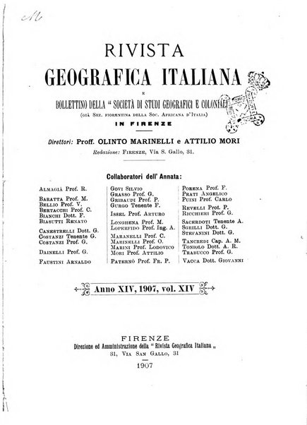 Rivista geografica italiana e Bollettino della Societa di studi geografici e coloniali in Firenze