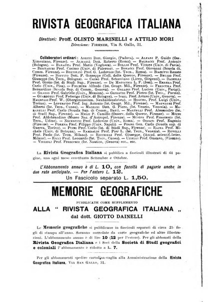 Rivista geografica italiana e Bollettino della Societa di studi geografici e coloniali in Firenze