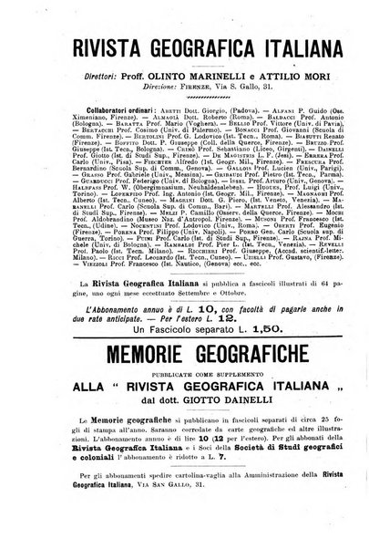 Rivista geografica italiana e Bollettino della Societa di studi geografici e coloniali in Firenze