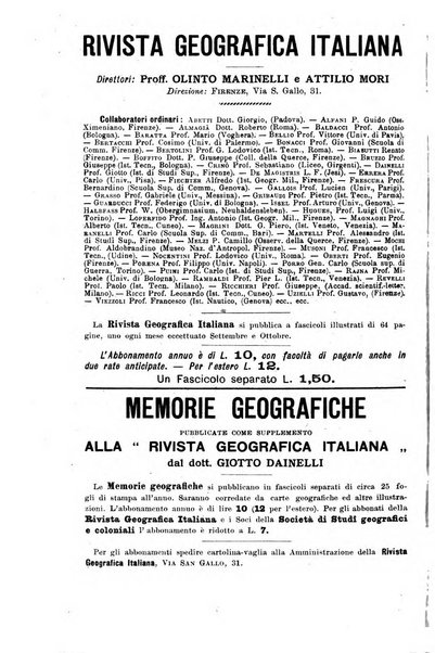 Rivista geografica italiana e Bollettino della Societa di studi geografici e coloniali in Firenze