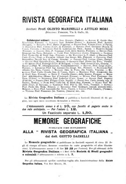 Rivista geografica italiana e Bollettino della Societa di studi geografici e coloniali in Firenze