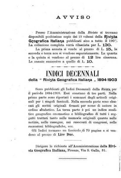 Rivista geografica italiana e Bollettino della Societa di studi geografici e coloniali in Firenze