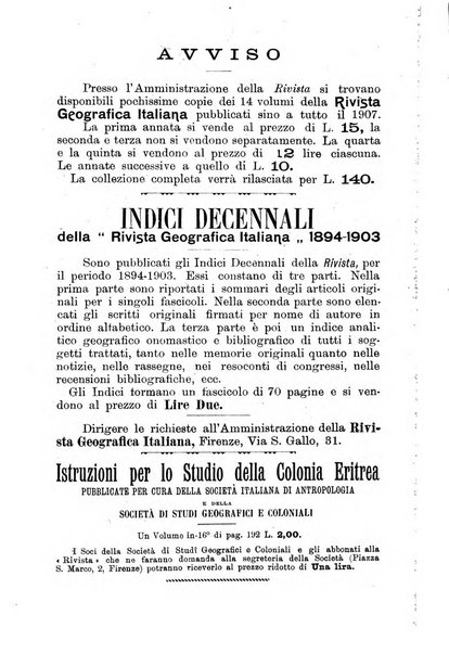 Rivista geografica italiana e Bollettino della Societa di studi geografici e coloniali in Firenze