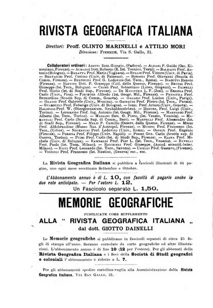 Rivista geografica italiana e Bollettino della Societa di studi geografici e coloniali in Firenze