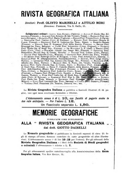 Rivista geografica italiana e Bollettino della Societa di studi geografici e coloniali in Firenze