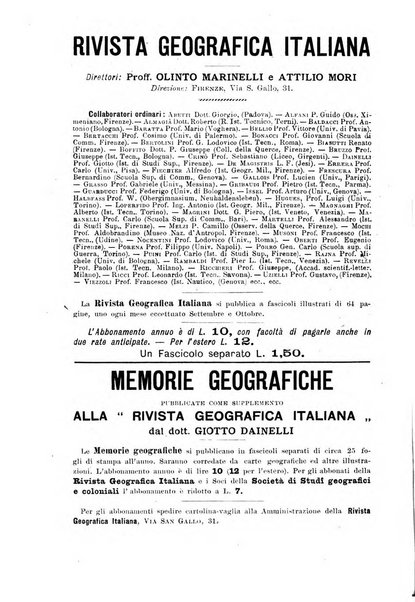 Rivista geografica italiana e Bollettino della Societa di studi geografici e coloniali in Firenze