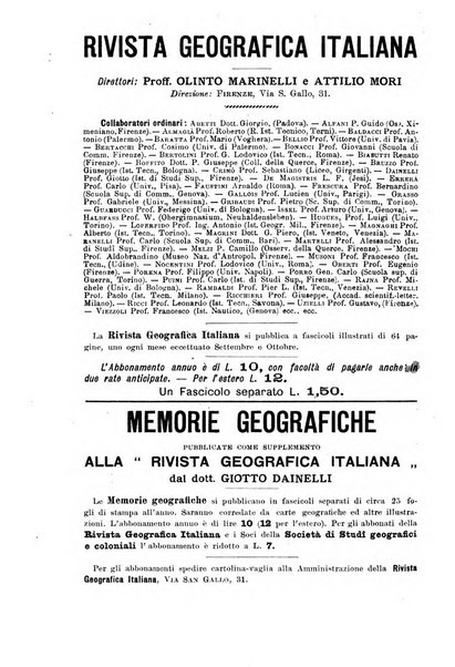 Rivista geografica italiana e Bollettino della Societa di studi geografici e coloniali in Firenze