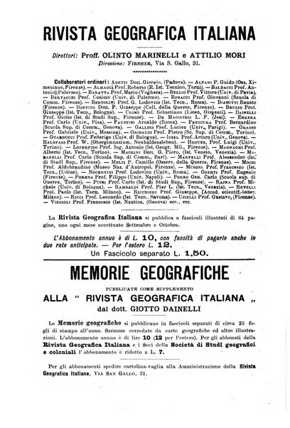 Rivista geografica italiana e Bollettino della Societa di studi geografici e coloniali in Firenze