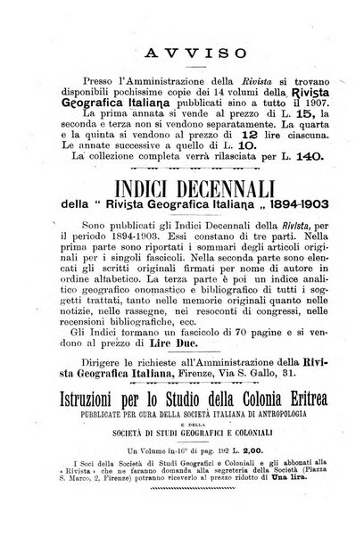 Rivista geografica italiana e Bollettino della Societa di studi geografici e coloniali in Firenze