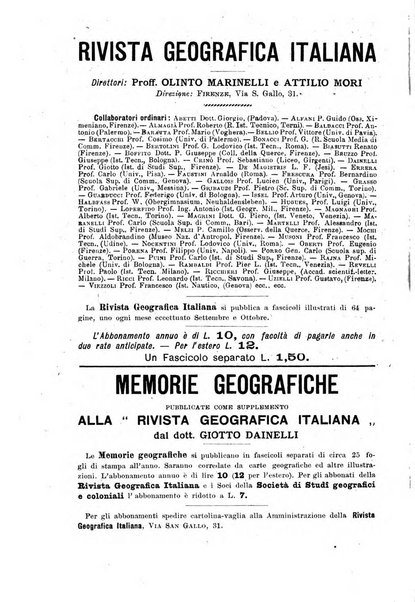 Rivista geografica italiana e Bollettino della Societa di studi geografici e coloniali in Firenze