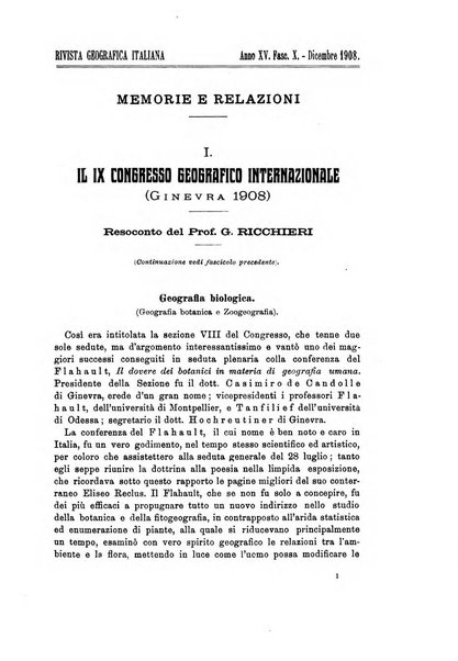 Rivista geografica italiana e Bollettino della Societa di studi geografici e coloniali in Firenze