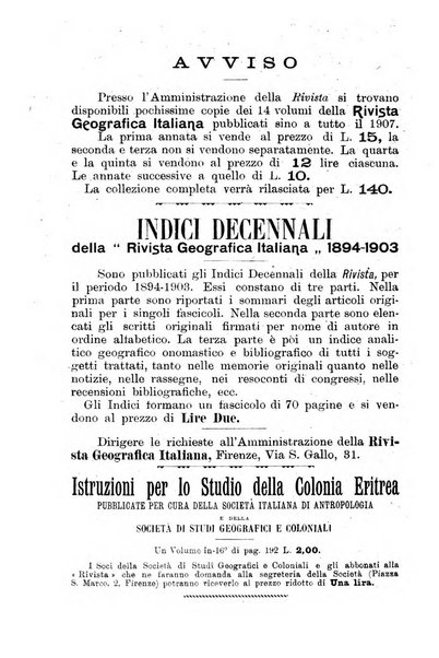 Rivista geografica italiana e Bollettino della Societa di studi geografici e coloniali in Firenze