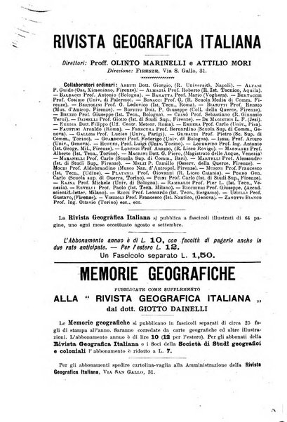 Rivista geografica italiana e Bollettino della Societa di studi geografici e coloniali in Firenze