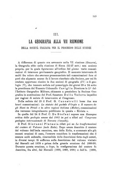 Rivista geografica italiana e Bollettino della Societa di studi geografici e coloniali in Firenze