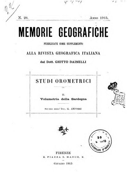 Rivista geografica italiana e Bollettino della Societa di studi geografici e coloniali in Firenze