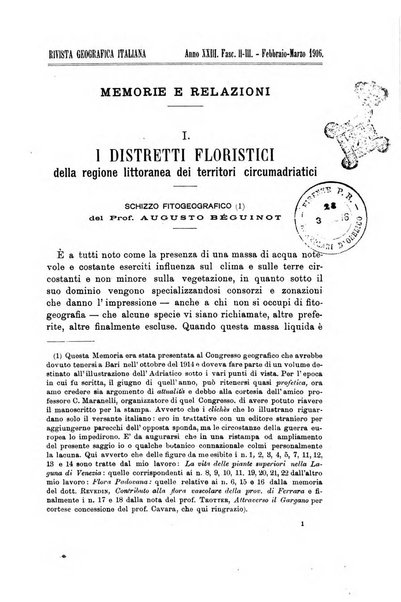 Rivista geografica italiana e Bollettino della Societa di studi geografici e coloniali in Firenze