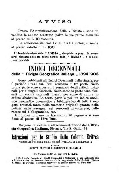 Rivista geografica italiana e Bollettino della Societa di studi geografici e coloniali in Firenze